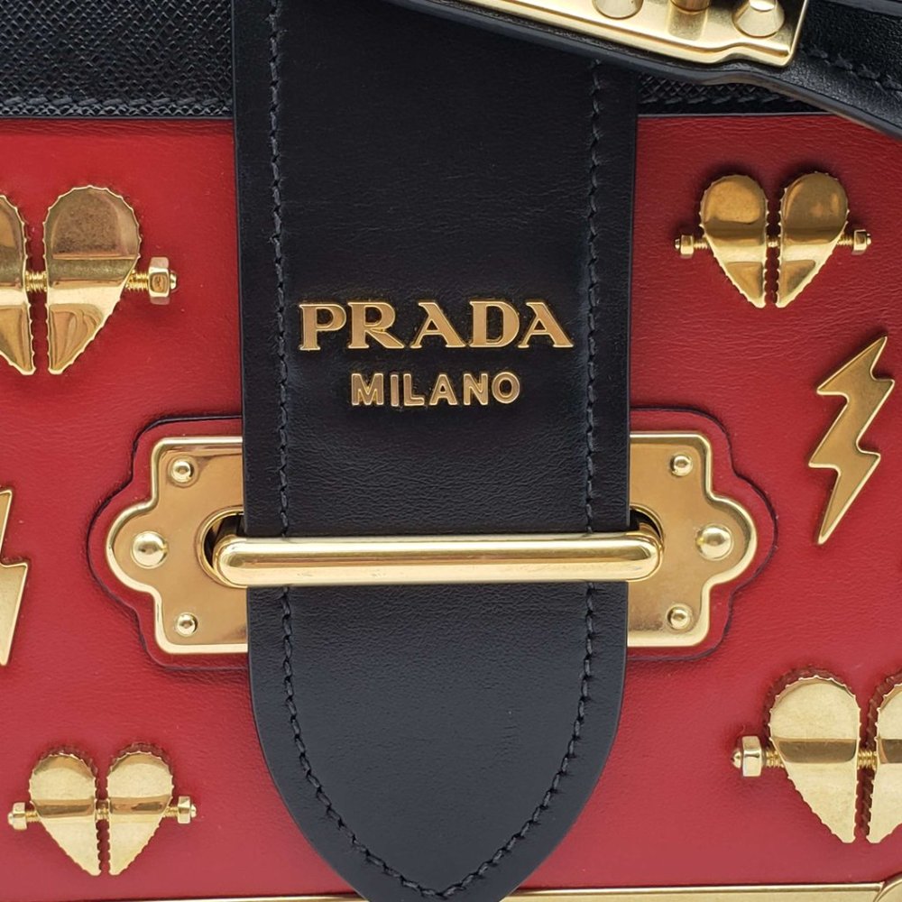 100% Authentic Prada Cahier Leather Red Shoulder Bag - Picture 7 of 14